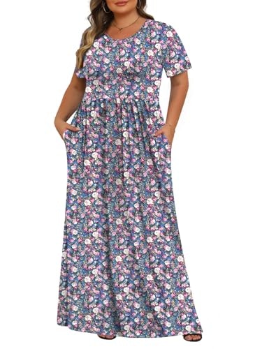 Tencede Women's Plus Size Maxi Dress with Pockets: $26.99