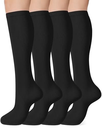 Sorfneo Women's Knee High Cotton Dress Socks 4-Pack: $11.04