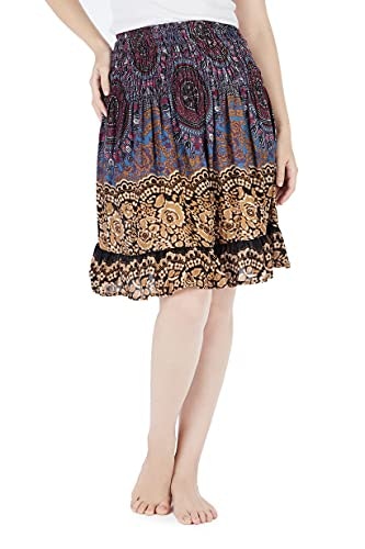 Lannaclothesdesign Women's Knee Length Boho Skirt: $15.59 Lannaclothesdesign Women's Knee Length Boho Skirt: $15.59