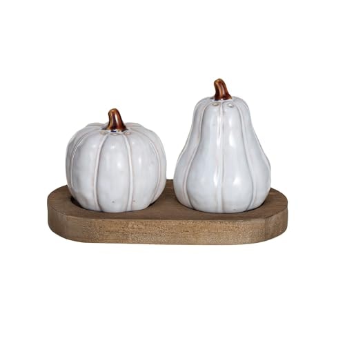 Creative Co-Op Stoneware Pumpkin Salt and Pepper Shakers with Tray: $12.14 Creative Co-Op Stoneware Pumpkin Salt and Pepper Shakers with Tray: $12.14