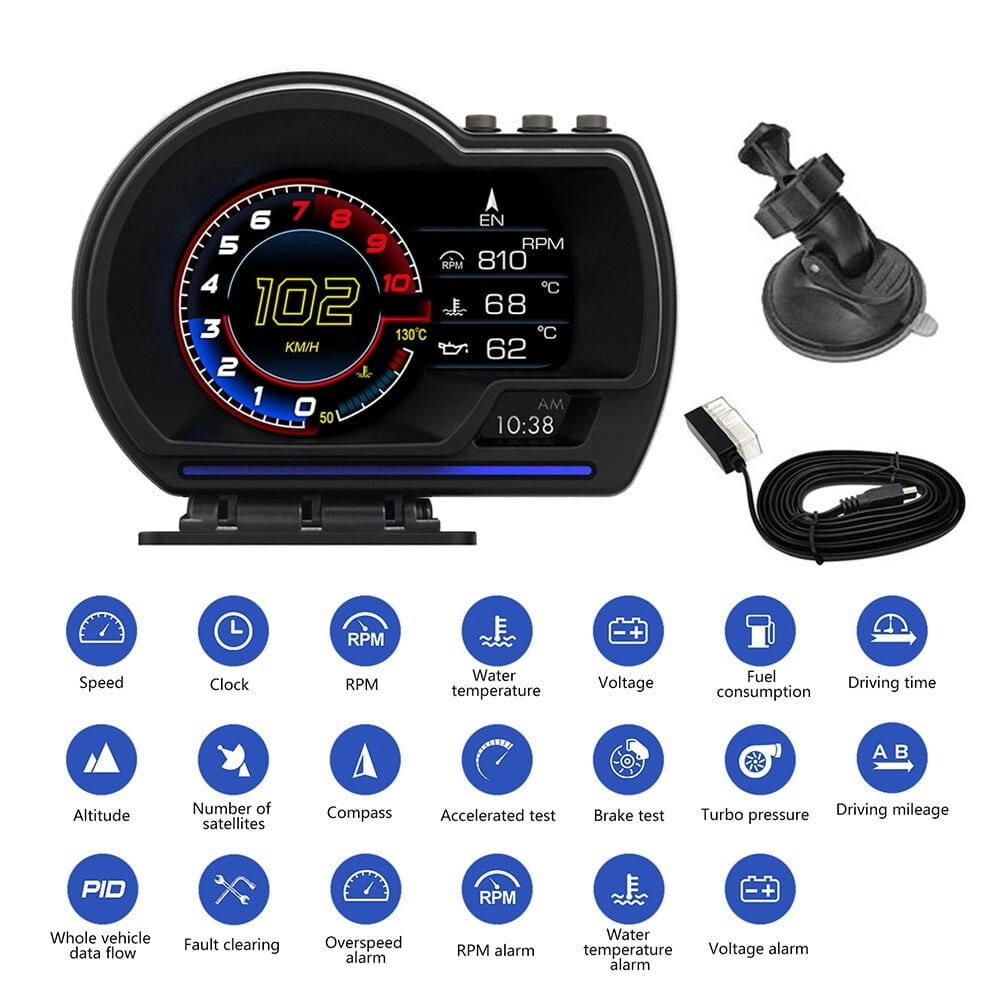 Podofo OBD2 and GPS HUD Speedometer Gauge: $32.19 Podofo OBD2 and GPS HUD Speedometer Gauge: $32.19