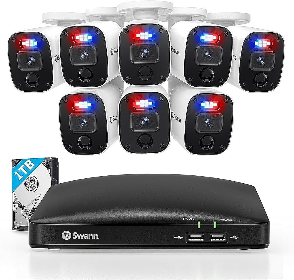 Swann 8-Channel 8-Camera 1080p 1TB DVR Security System: $399.99 Swann 8-Channel 8-Camera 1080p 1TB DVR Security System: $399.99