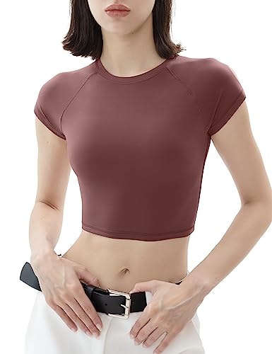 Pumiey Women's Crew Neck Short Sleeve Crop Top: $9.99 Pumiey Women's Crew Neck Short Sleeve Crop Top: $9.99