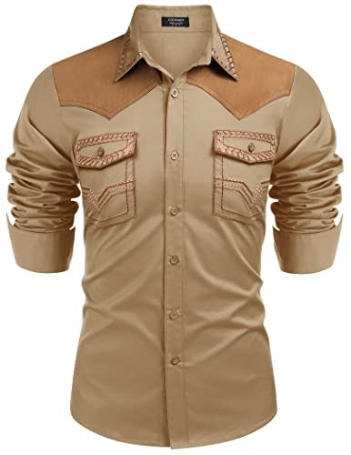 Coofandy Men's Embroidered Slim Fit Long Sleeve Western Shirt: $29.74 Coofandy Men's Embroidered Slim Fit Long Sleeve Western Shirt: $29.74