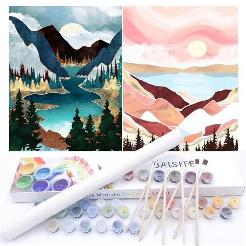 Baisite 12"x16" Paint by Numbers Kit 2-Pack: $16.99