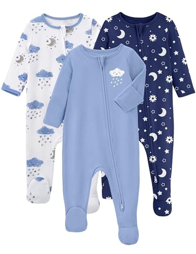 Yoofoss Organic Cotton Footed Baby Pajamas 3-Pack: $21.24 Yoofoss Organic Cotton Footed Baby Pajamas 3-Pack: $21.24