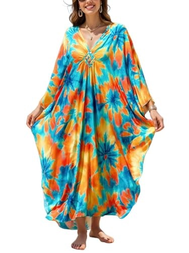 Nfvnkj Boho Plus Size Kaftan Dress: $16.99