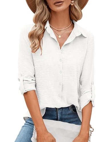 Odosalii Women's 3/4 Sleeve Collared Button-Up Blouse: $21.79 Odosalii Women's 3/4 Sleeve Collared Button-Up Blouse: $21.79