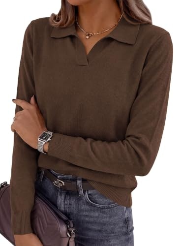 Prettygarden Women's Long Sleeve Collared Polo Sweater: $19.98