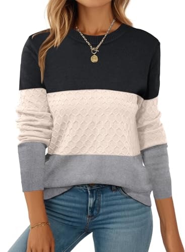 Zeagoo Women's Crew Neck Ribbed Knit Pullover Sweater: $29.99