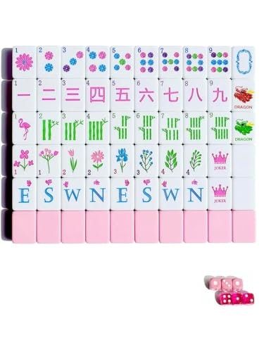 Hyzyey 160-Piece Acrylic Engraved Mahjong Tile Set: $77.34