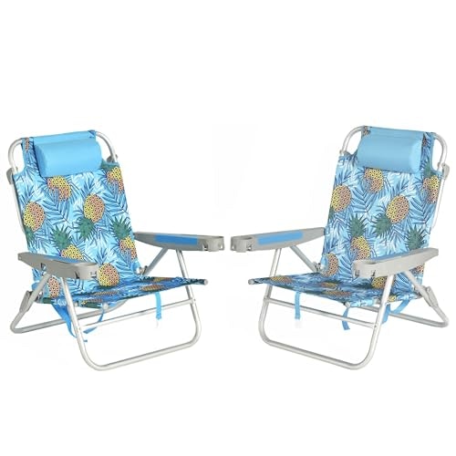 Sunnyfeel Extra Wide Low Beach Chair 2-Pack: $127.48