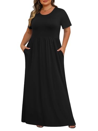 Tencede Women's Plus Size Maxi Dress with Pockets: $26.99