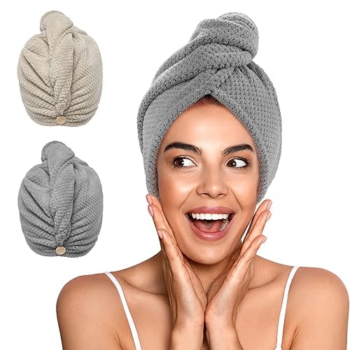 Yfong Microfiber Hair Towel Wrap 2-Pack: $7.99