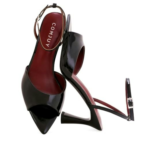 Comjuy Women's Peep Pointed Toe Kitten Heel Sandals: $34.70 Comjuy Women's Peep Pointed Toe Kitten Heel Sandals: $34.70