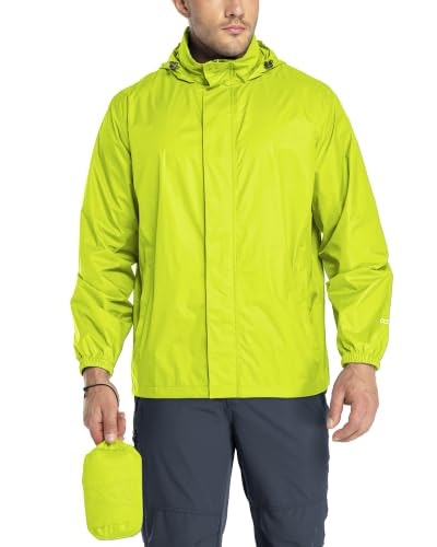 33,000ft Men's Packable Lightweight Waterproof Rain Jacket: $31.44