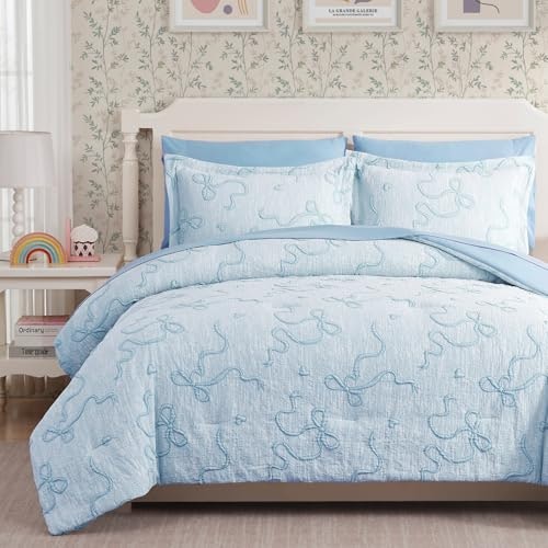 Girls' Twin 5-Piece Bow Comforter Set: $58.99 Girls' Twin 5-Piece Bow Comforter Set: $58.99