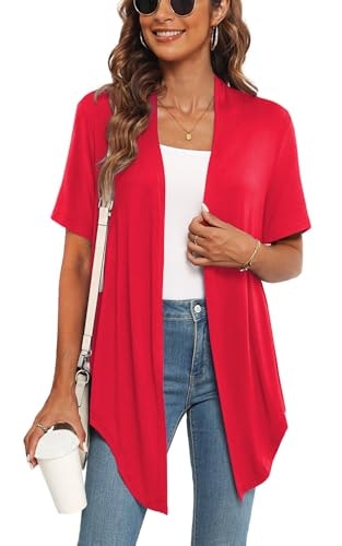Veryoung Women's Plus Size Open Front Knit Short Sleeve Cardigan: $13.95