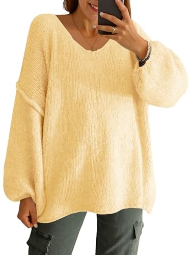 Saodimallsu Women's Oversized V-Neck Knit Sweater: $24.98 Saodimallsu Women's Oversized V-Neck Knit Sweater: $24.98