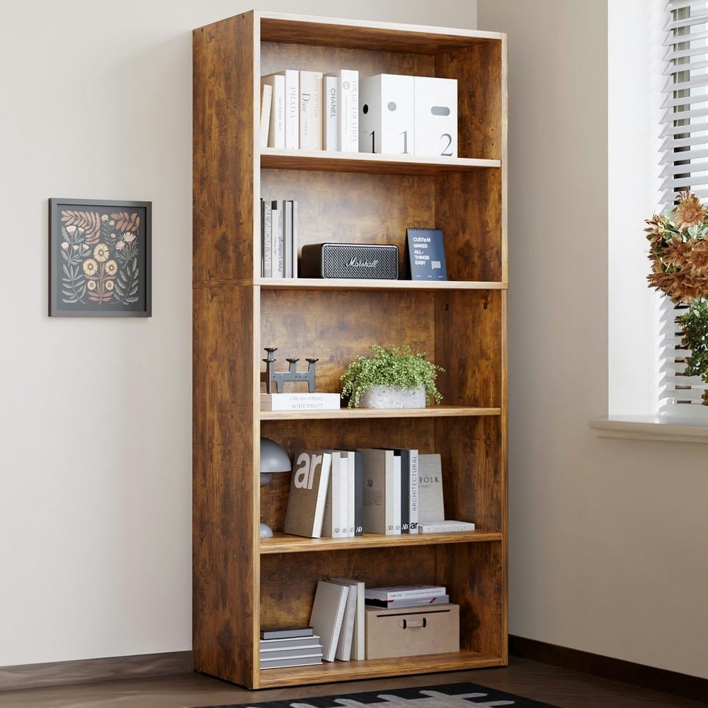 Zunmos 5-Shelf Industrial Bookcase: $46.99 Zunmos 5-Shelf Industrial Bookcase: $46.99