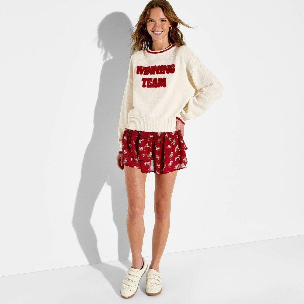 Wild Fable Women's Long Sleeve Winning Team Pullover Sweater: $35