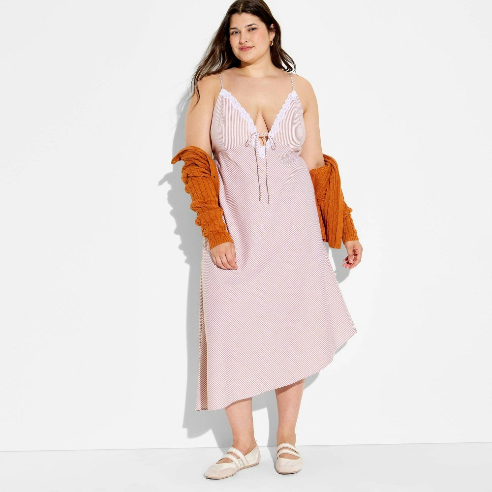 Wild Fable Women's Striped Asymmetrical Midaxi Dress 2X: $35
