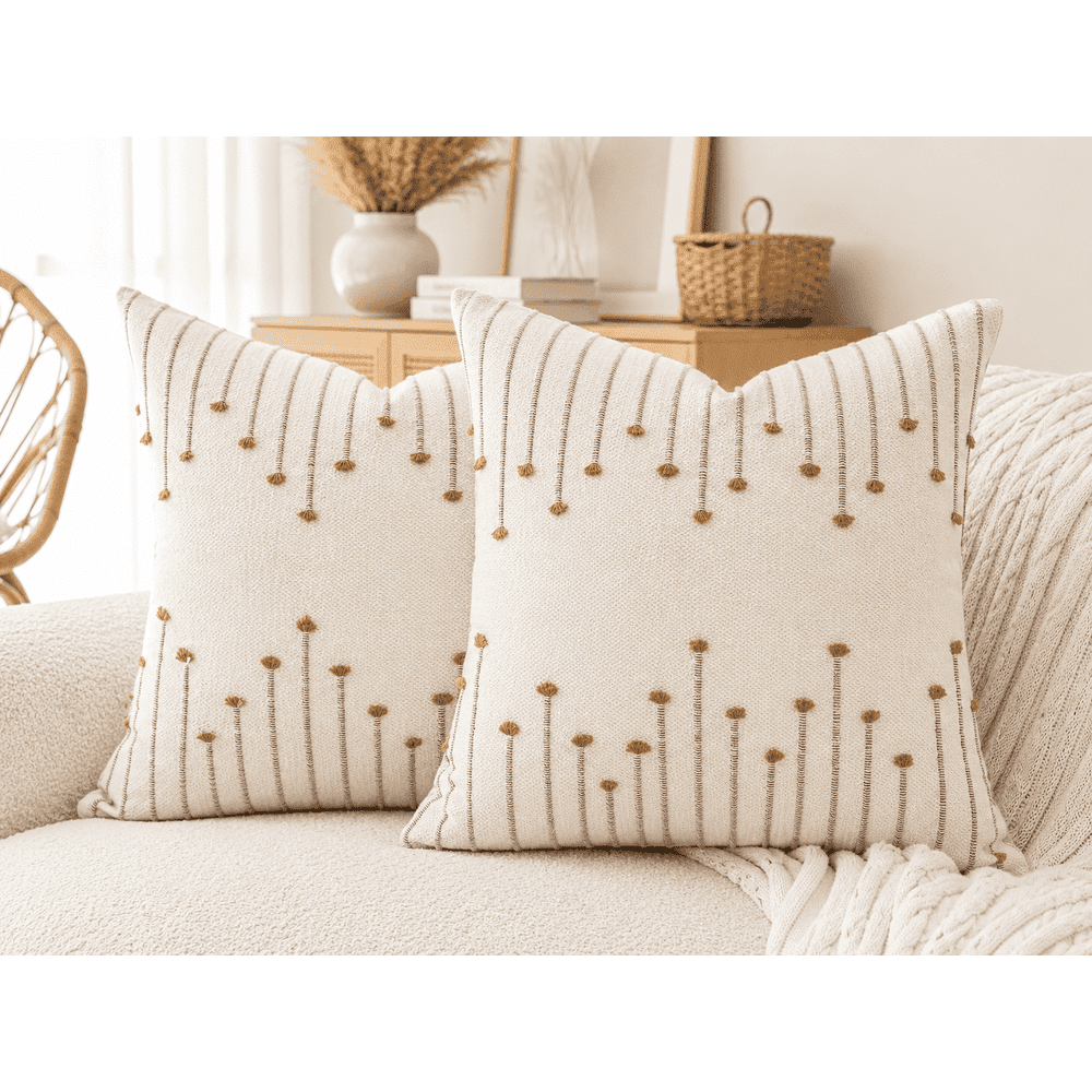 18x18-Inch Woven Decorative Boho Throw Pillow Covers 2-Pack: $15.33
