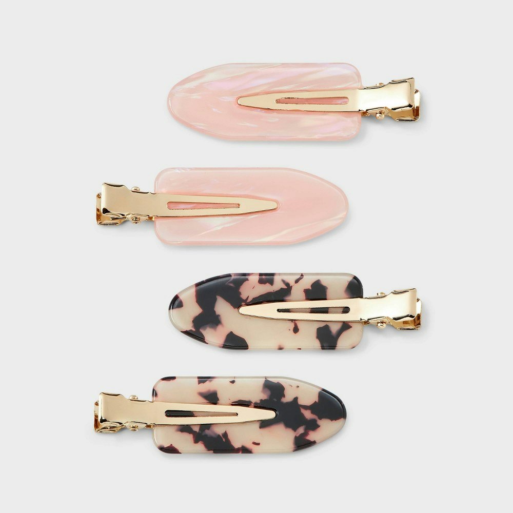 Wild Fable x Olivia Dayton Marble & Tortoise Creaseless Hair Clips 4-Pack: $8 Wild Fable x Olivia Dayton Marble & Tortoise Creaseless Hair Clips 4-Pack: $8
