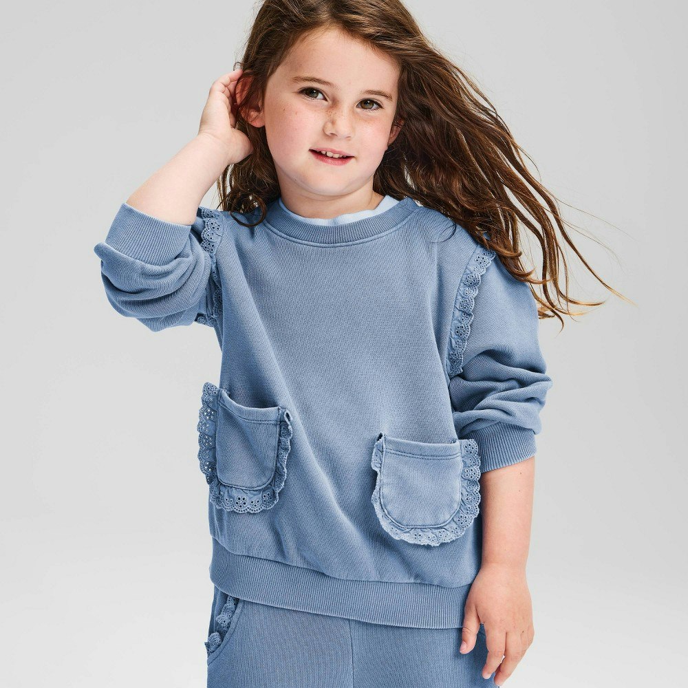 Cat & Jack Toddler Girls' French Terry Ruffle Crewneck Sweatshirt 12M: $15 Cat & Jack Toddler Girls' French Terry Ruffle Crewneck Sweatshirt 12M: $15