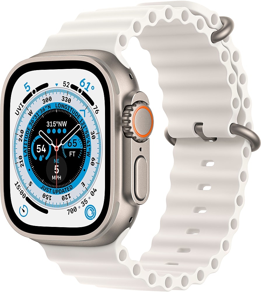 Apple Watch Ultra 49mm Titanium Case with White Ocean Band: $299.99 Apple Watch Ultra 49mm Titanium Case with White Ocean Band: $299.99