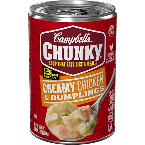 Campbell’s Chunky Creamy Chicken and Dumplings Soup 16.3-oz. Can: $2.42 Campbell’s Chunky Creamy Chicken and Dumplings Soup 16.3-oz. Can: $2.42