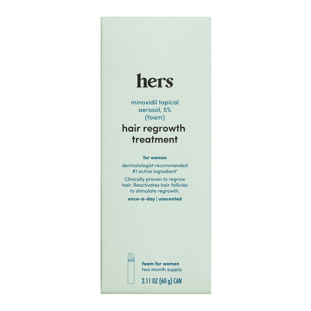Hers 5% Minoxidil Topical Hair Regrowth Foam 2.11-oz.: $24.96