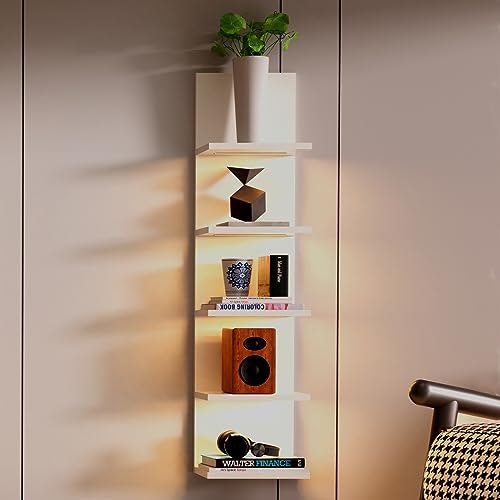Bloddream 5-Tier Wall-Mount Floating Shelf with LED Light: $54.85