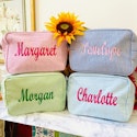 Monogrammed Embroidered Name Cosmetic Bag for $7 + free shipping