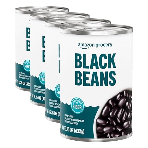 Amazon Fresh Canned Black Beans 15.25-oz 4-Pack: $3.19