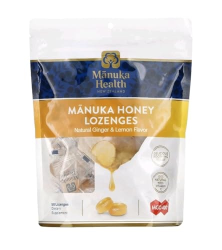 Manuka Health Manuka Honey Lemon & Ginger Cough Drops 58-Count: $16.99 Manuka Health Manuka Honey Lemon & Ginger Cough Drops 58-Count: $16.99