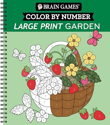 Brain Games Large Print Color by Number Garden: $8.71 Brain Games Large Print Color by Number Garden: $8.71