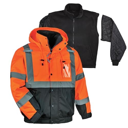 Ergodyne GloWear 8381 High Visibility Reflective Winter Bomber Jacket: $50.65