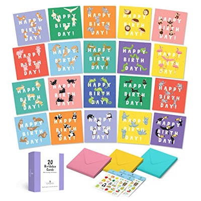Central 23 Kids Birthday Cards 20-Pack for $8 + free shipping w/ Prime