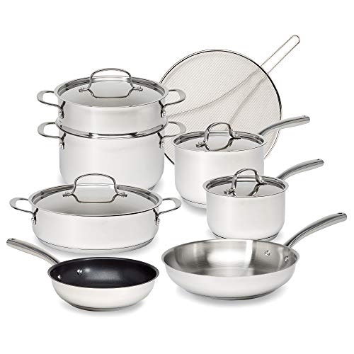 Goodful 12-Piece Stainless Steel Cookware Set: $52.15
