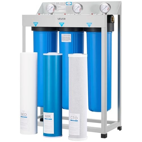 Vevor 3-Stage 4.5" x 20" Whole House Water Filter System: $257.50 Vevor 3-Stage 4.5" x 20" Whole House Water Filter System: $257.50