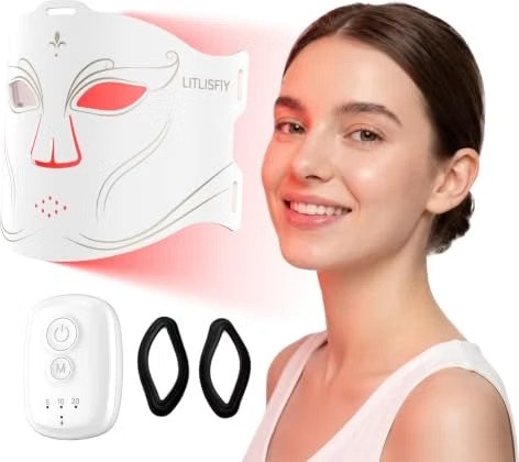 Litlisfly 400-LED Wireless Red Light Therapy Face Mask: $35 w/ Prime