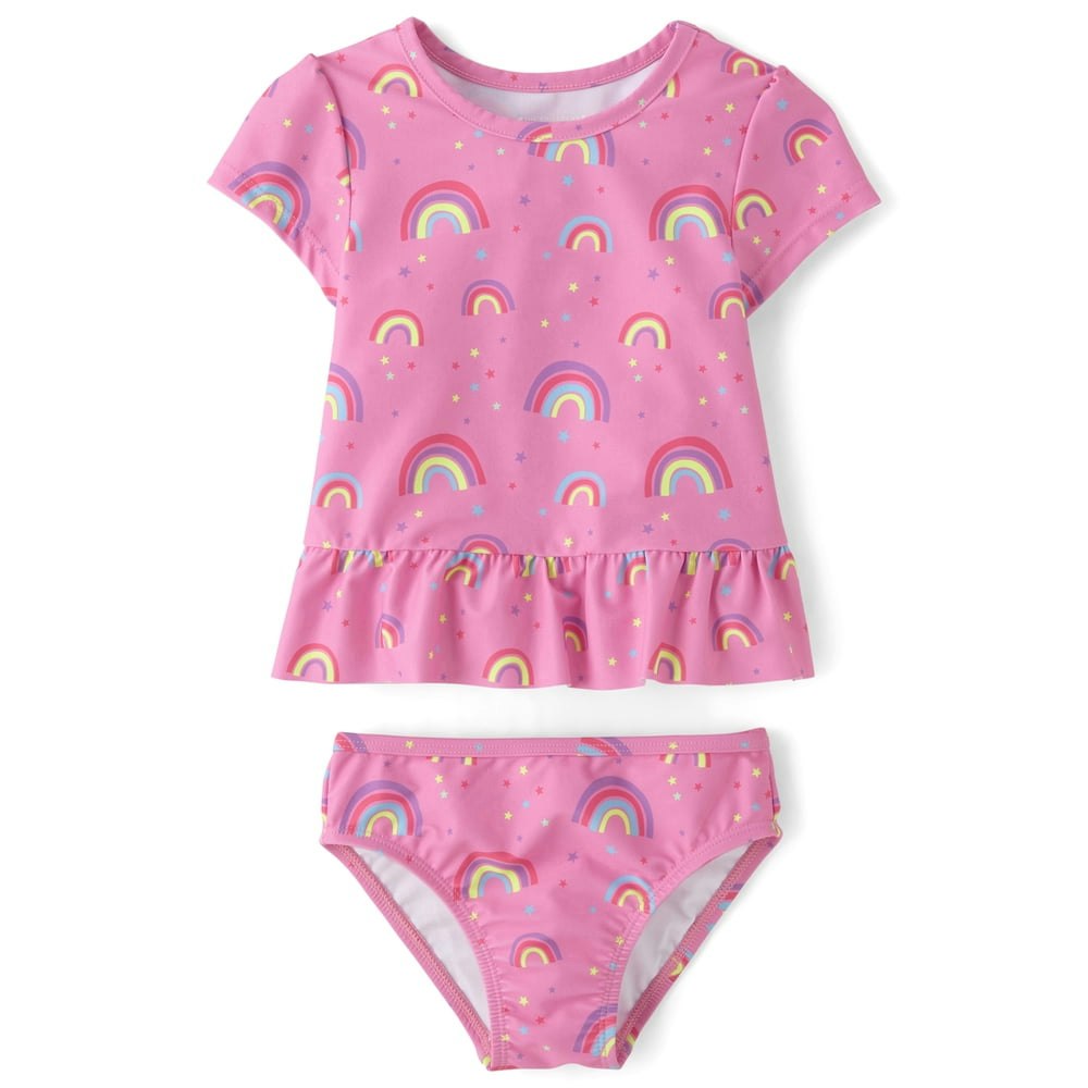 The Children's Place Baby & Toddler Girls 2-Piece Peplum Swimsuit: $12.58 The Children's Place Baby & Toddler Girls 2-Piece Peplum Swimsuit: $12.58