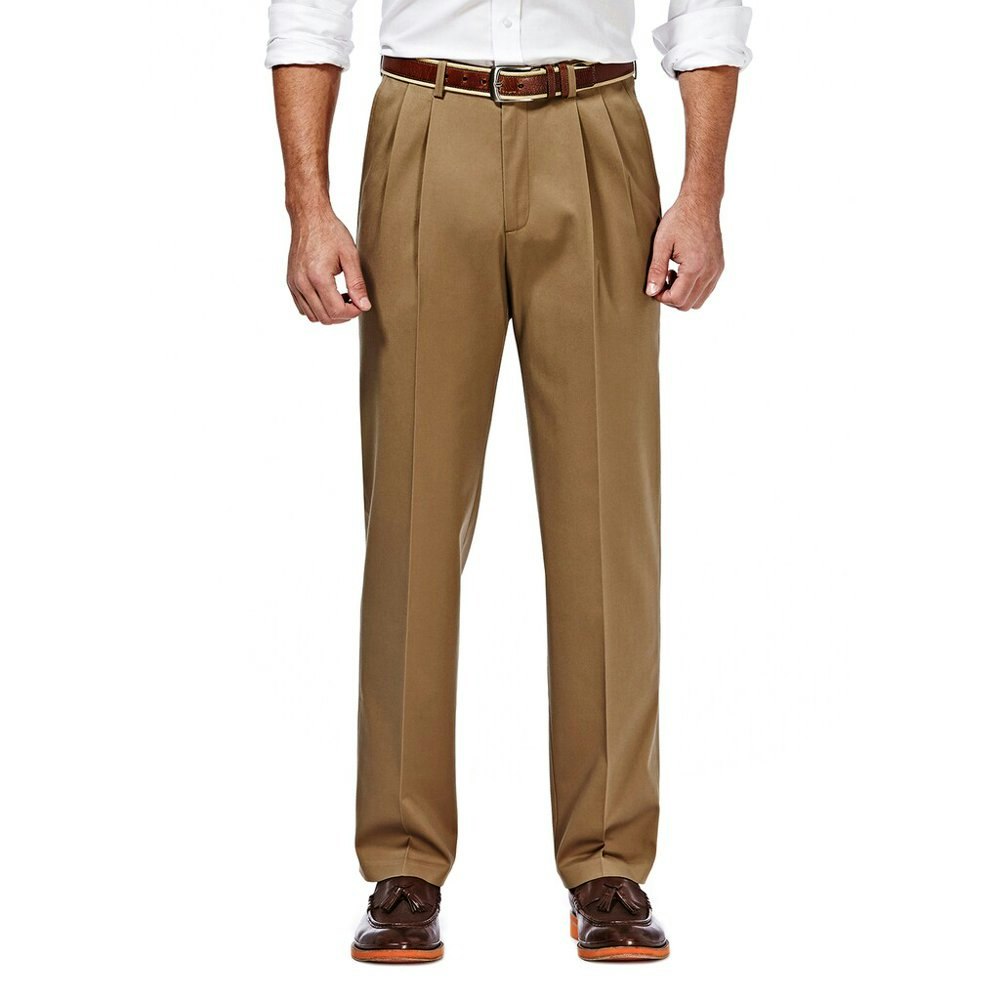 Haggar Men's Premium No Iron Classic Fit Pleated Khaki Pants: $44.99 Haggar Men's Premium No Iron Classic Fit Pleated Khaki Pants: $44.99
