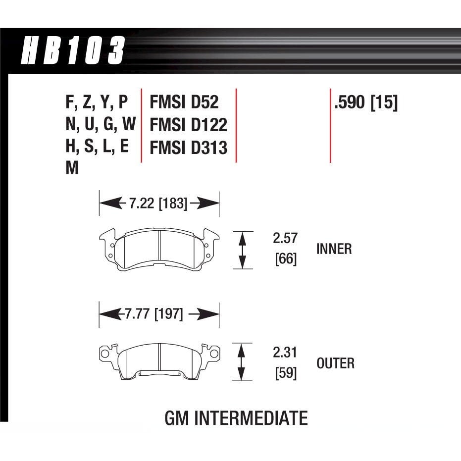 Hawk Performance HB103F.590 HPS Brake Pads: $147.59 Hawk Performance HB103F.590 HPS Brake Pads: $147.59