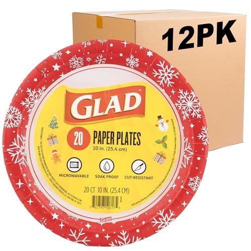 Glad 10-inch Holiday Snowflake Disposable Paper Plates 240-Count: $66.49