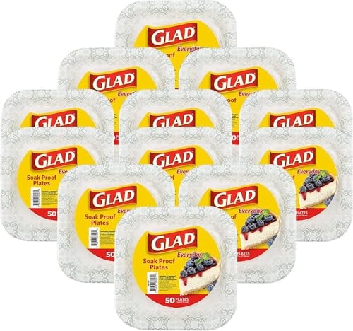 Glad Square Disposable Paper Plates 600-Count: $62.11