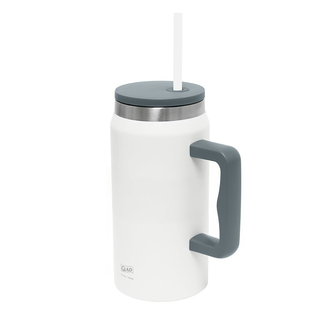 Glad Pioneer Stainless Steel 47-oz. Tumbler w/ Lid & Straw: $13