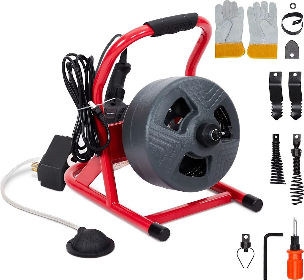 50-Foot x 5/16" Drain Auger w/ Foot Switch: $90.90