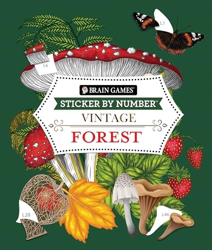 Brain Games Vintage Forest Sticker by Number Book: $9.99 Brain Games Vintage Forest Sticker by Number Book: $9.99
